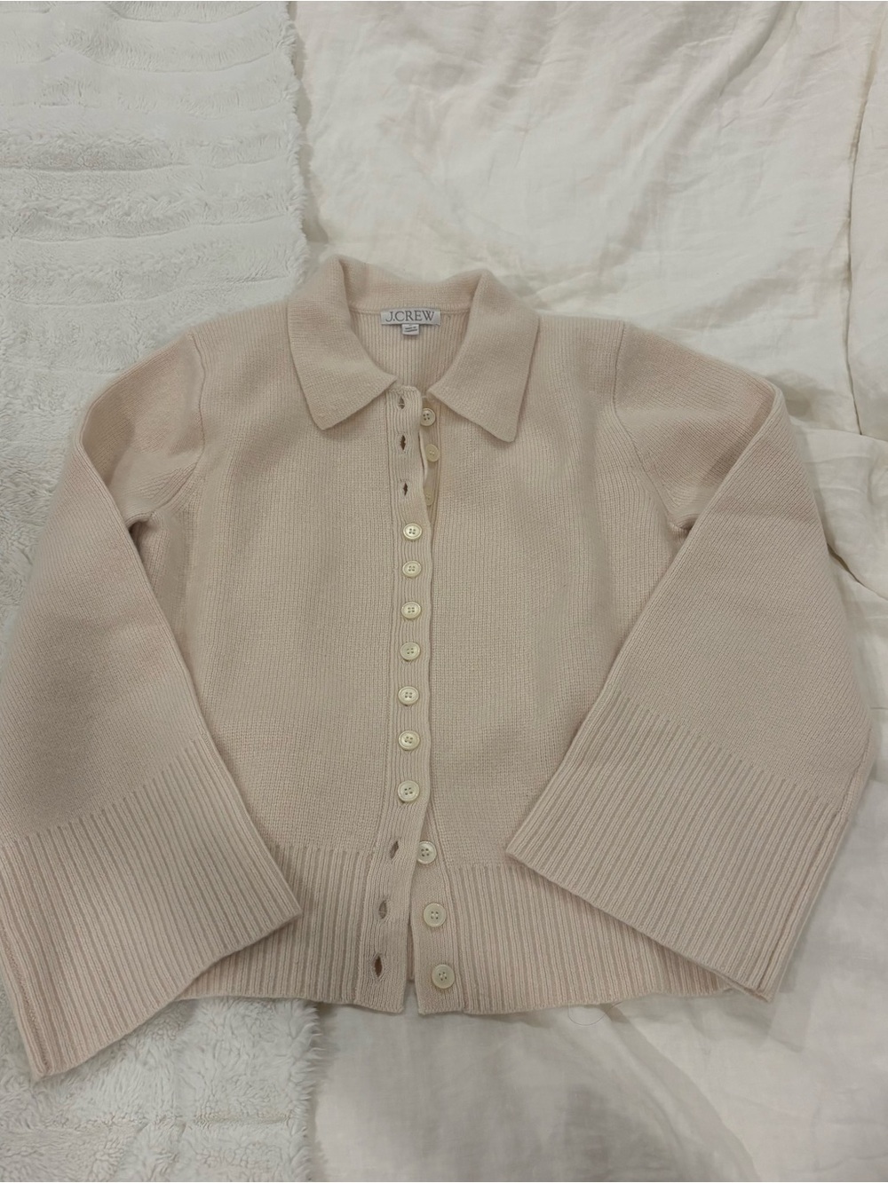J. Crew Lambswool Fitted Waist Cardigan